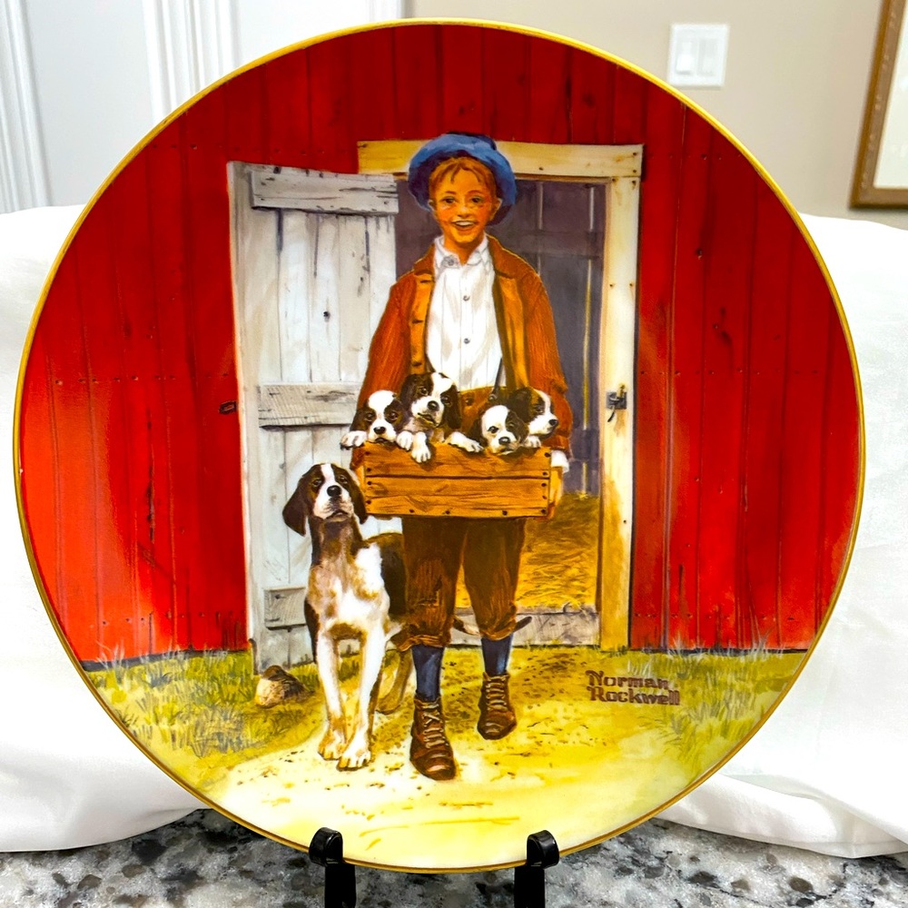 ** Price Drop** EUC VTG NORMAN ROCKWELL 8.5”COLLECTOR’S PLATE “PUPPY LOVE”